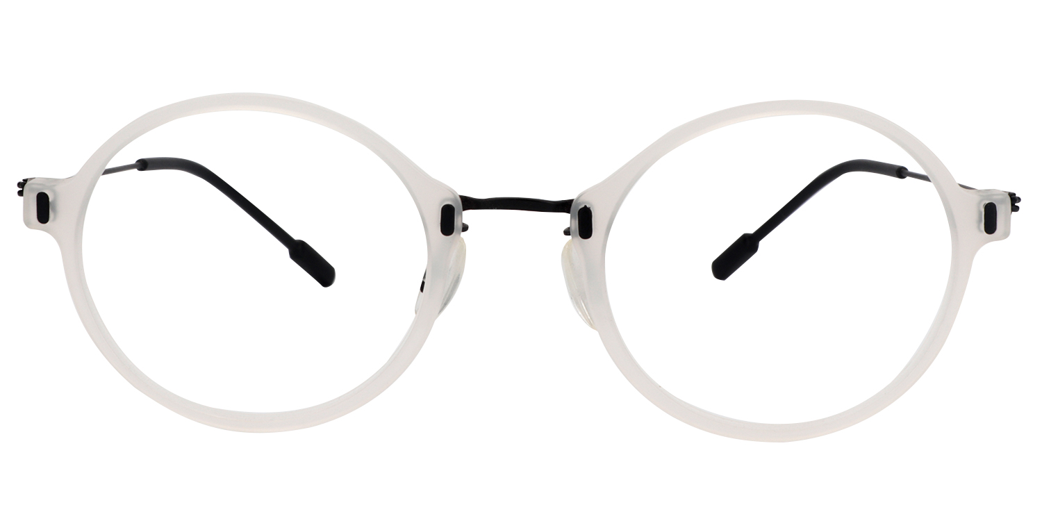 Olga Round White Glasses0