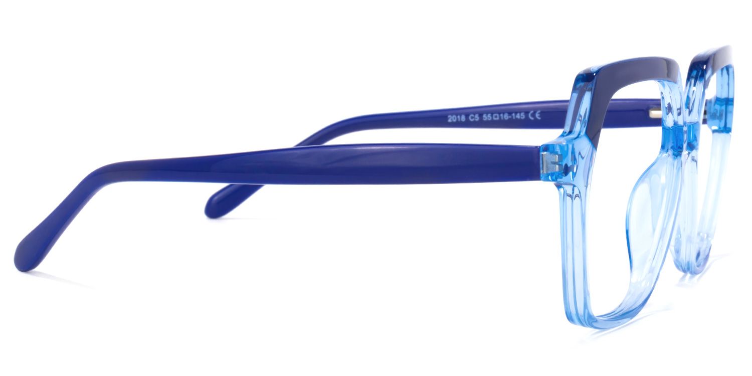 Norah Geometric Light-Blue Glasses | ZEELOOL Canada3