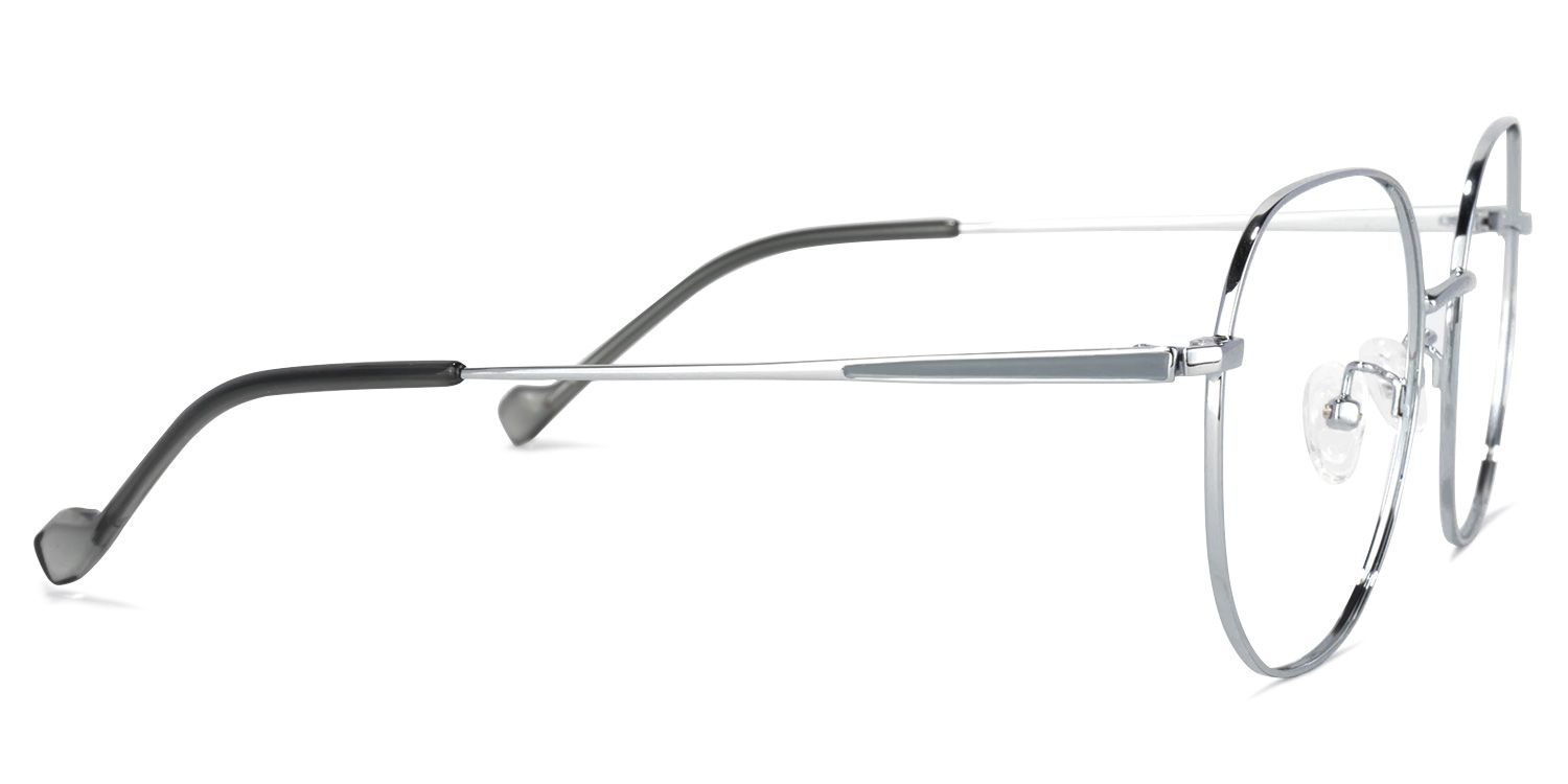 Qusay Round Silver Glasses | ZEELOOL Canada3