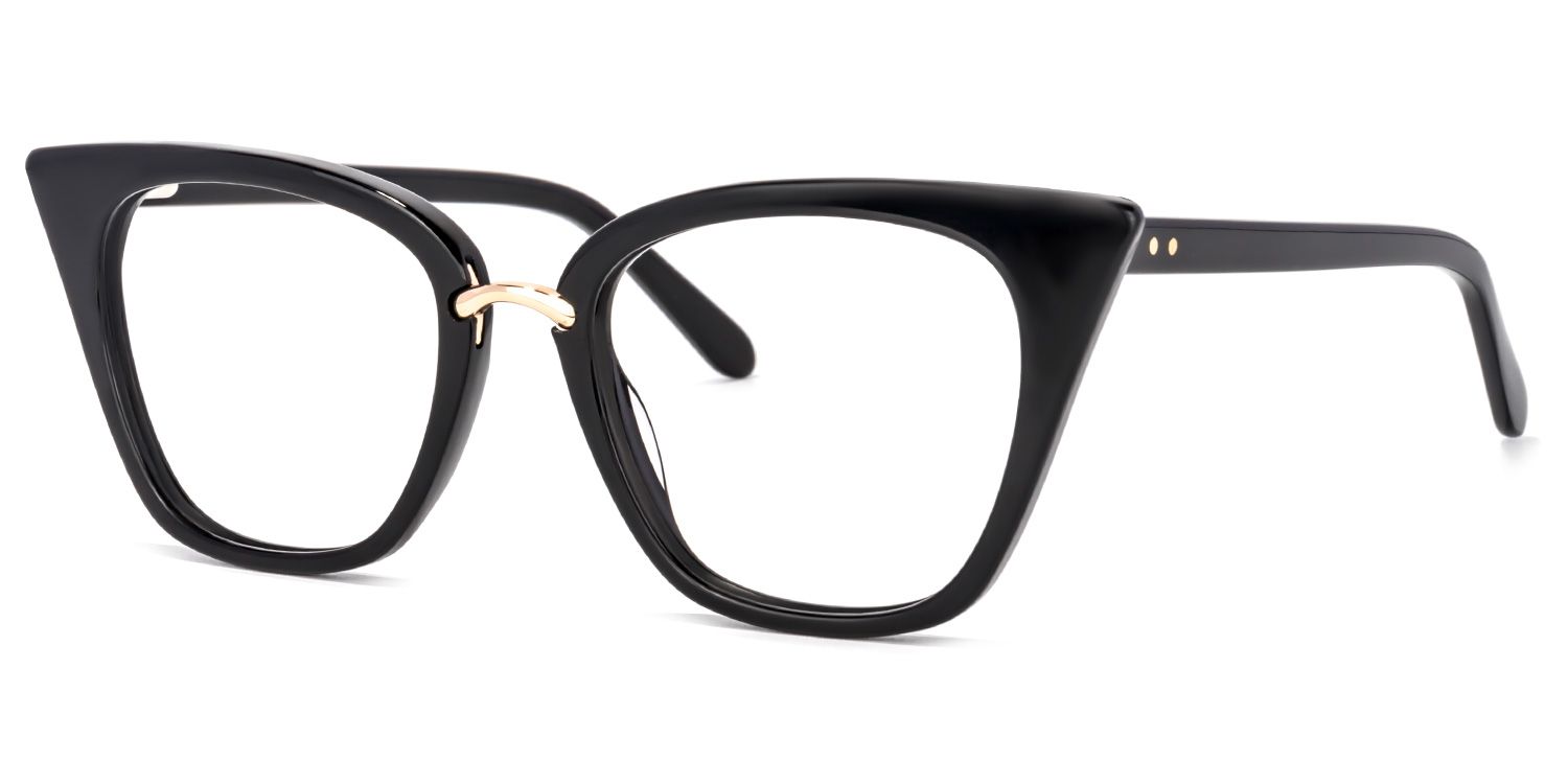 Tallulah Cat Eye Black Eyeglasses and Acetate Frame1