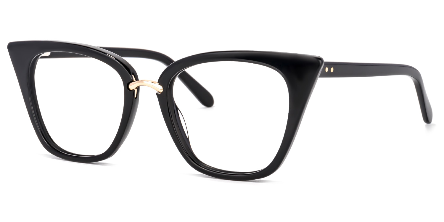 Tallulah Cat Eye Black Eyeglasses and Acetate Frame1