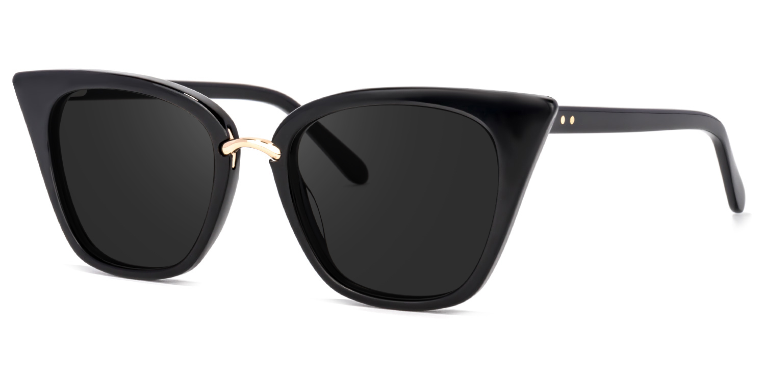 ZEELOOL Tallulah Cat Eye Black Sunglasses