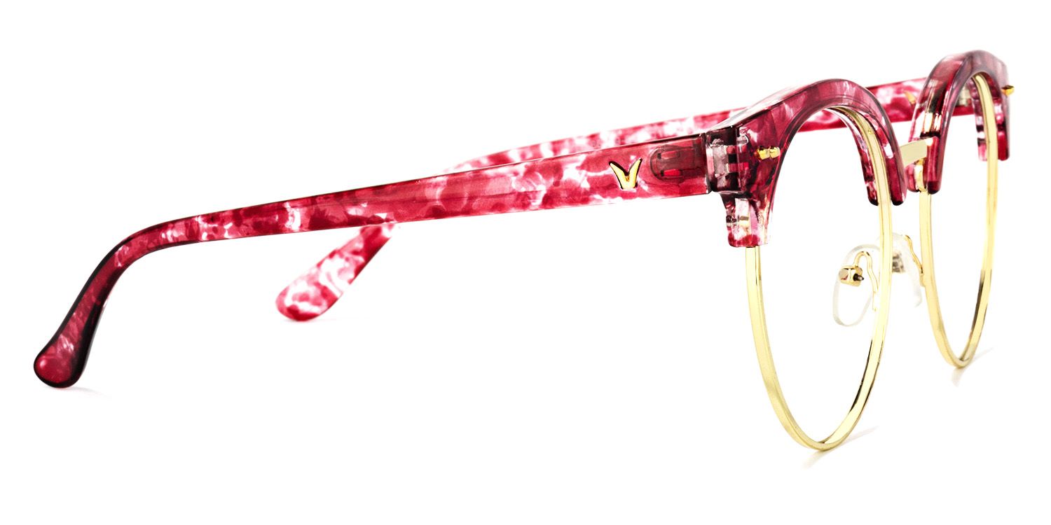 Tatiana Browline Red-Floral Glasses | ZEELOOL Canada3