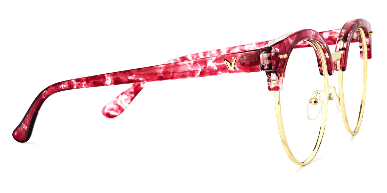 Tatiana Browline Red-Floral Glasses | ZEELOOL Canada3