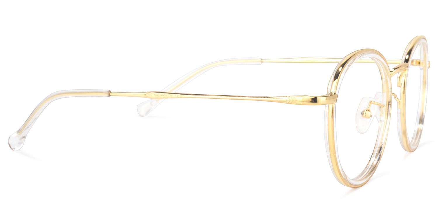 Yahya Round Gold-Clear Glasses | ZEELOOL Canada3