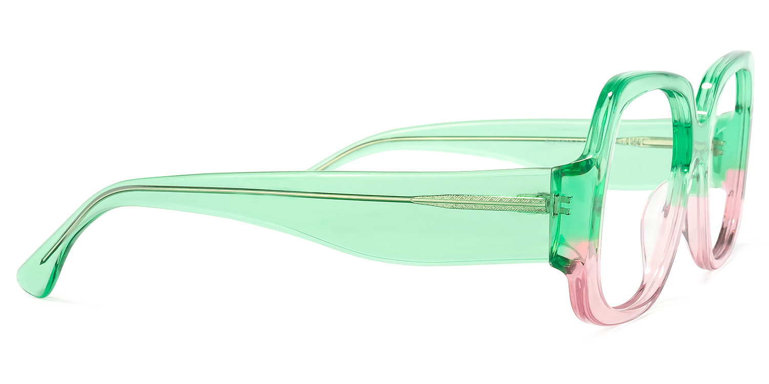 Erkrath Square Green-Pink Glasses | ZEELOOL Canada3