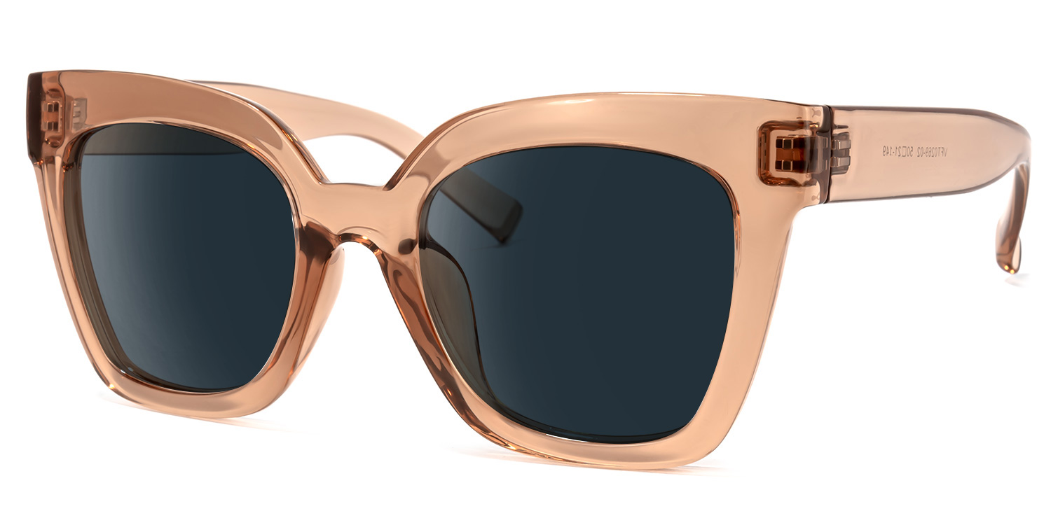 ZEELOOL Malcolm Square Champagne-Crystal Sunglasses