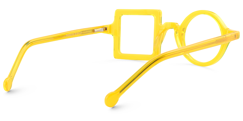 Paola Asymmetric Yellow Glasses | ZEELOOL Canada5