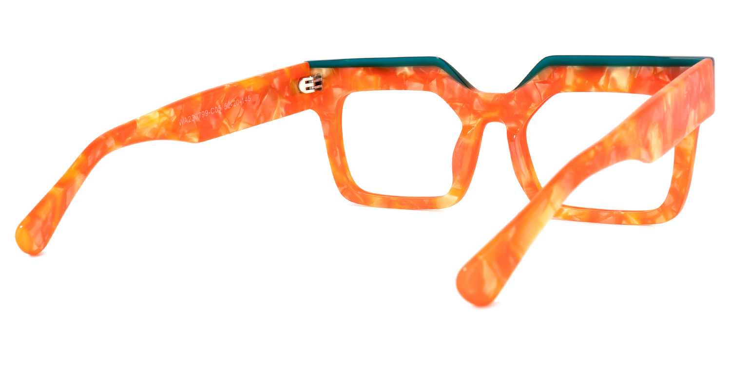 Rosado Rectangle Orange Glasses | ZEELOOL Canada4