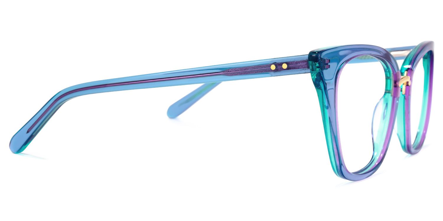 Martha Cat Eye Light-Blue Glasses | ZEELOOL Canada3
