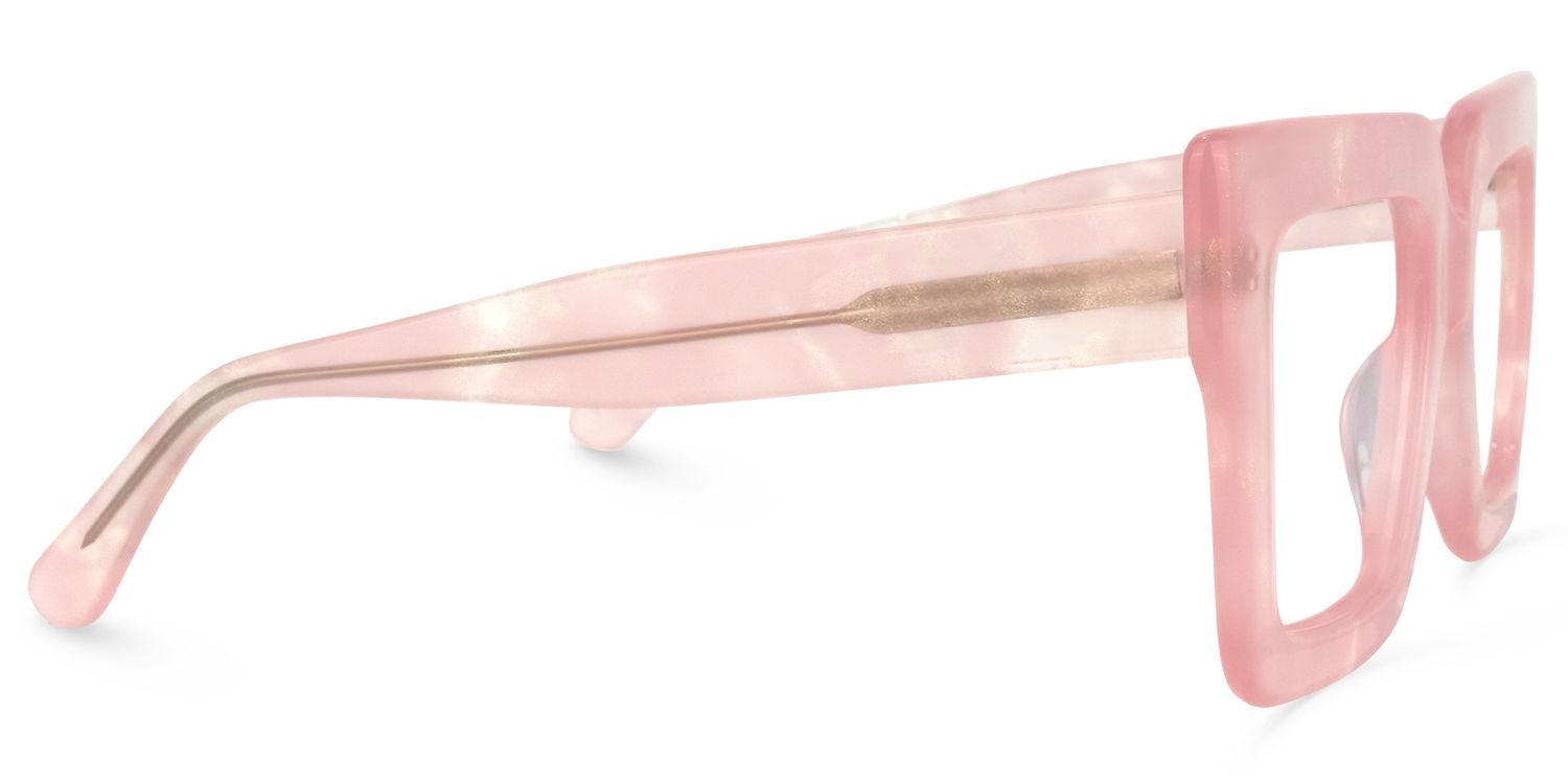 Brandon Square Pink Wide Frame Glasses | Zeelool Optical3