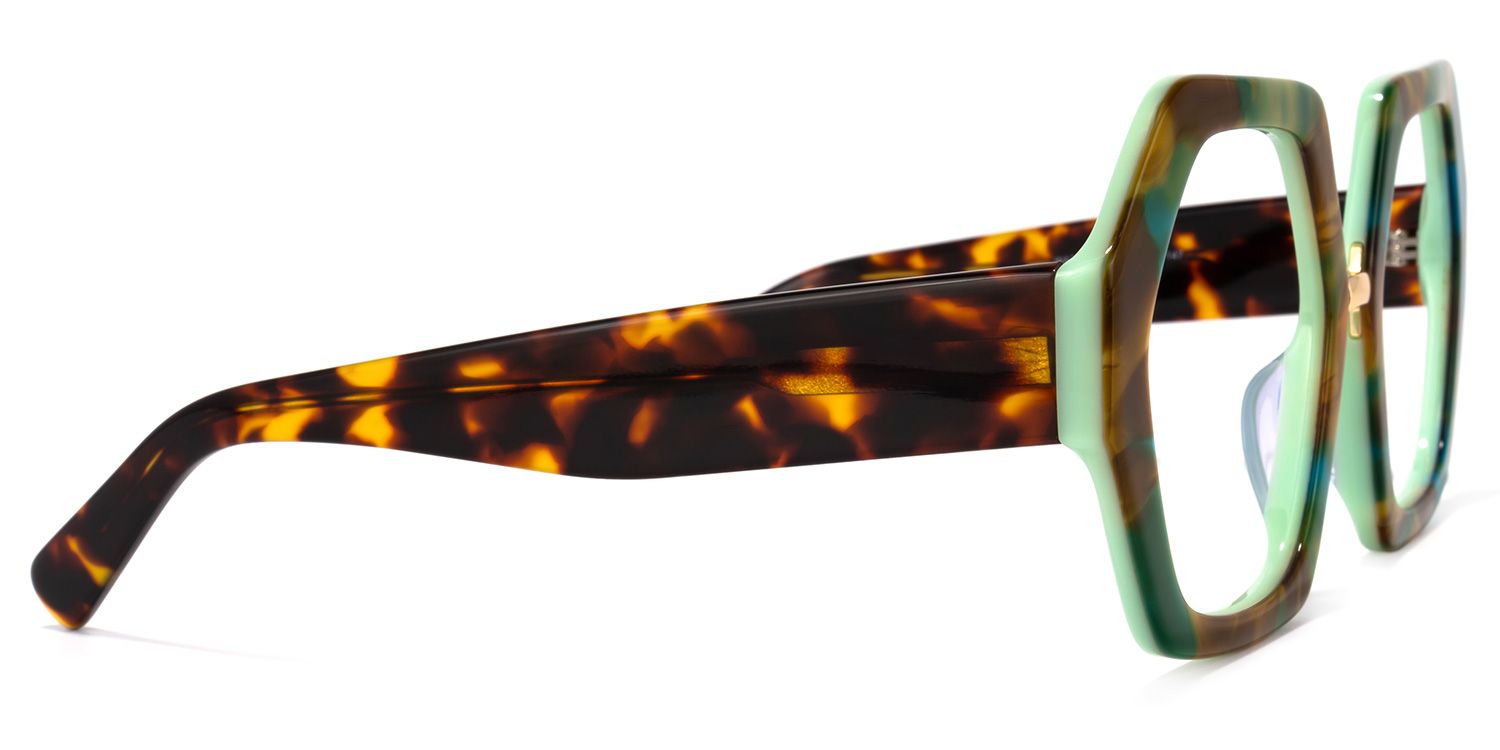Otero Geometric Green-Yellow Glasses | ZEELOOL Canada3