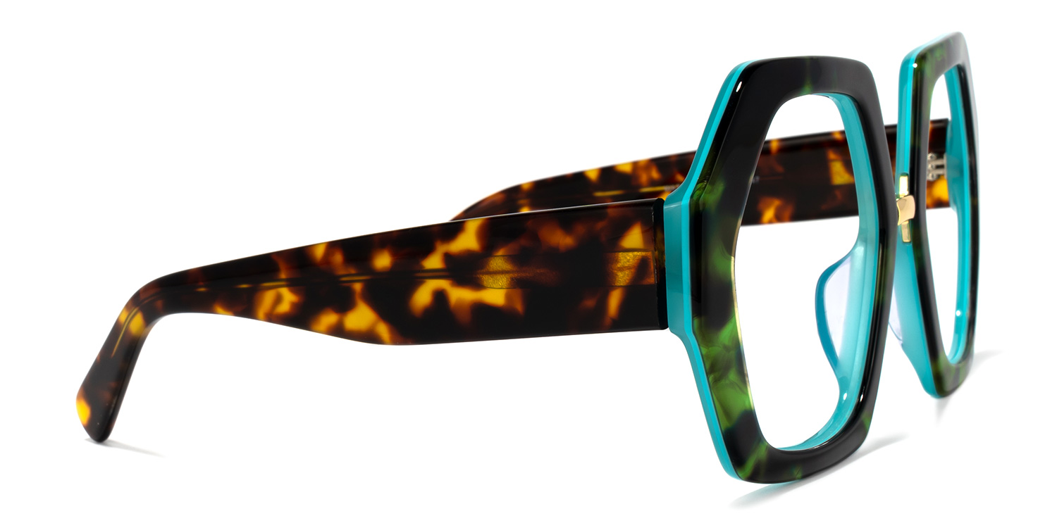 Otero Geometric Dark-Green Glasses | ZEELOOL Canada3