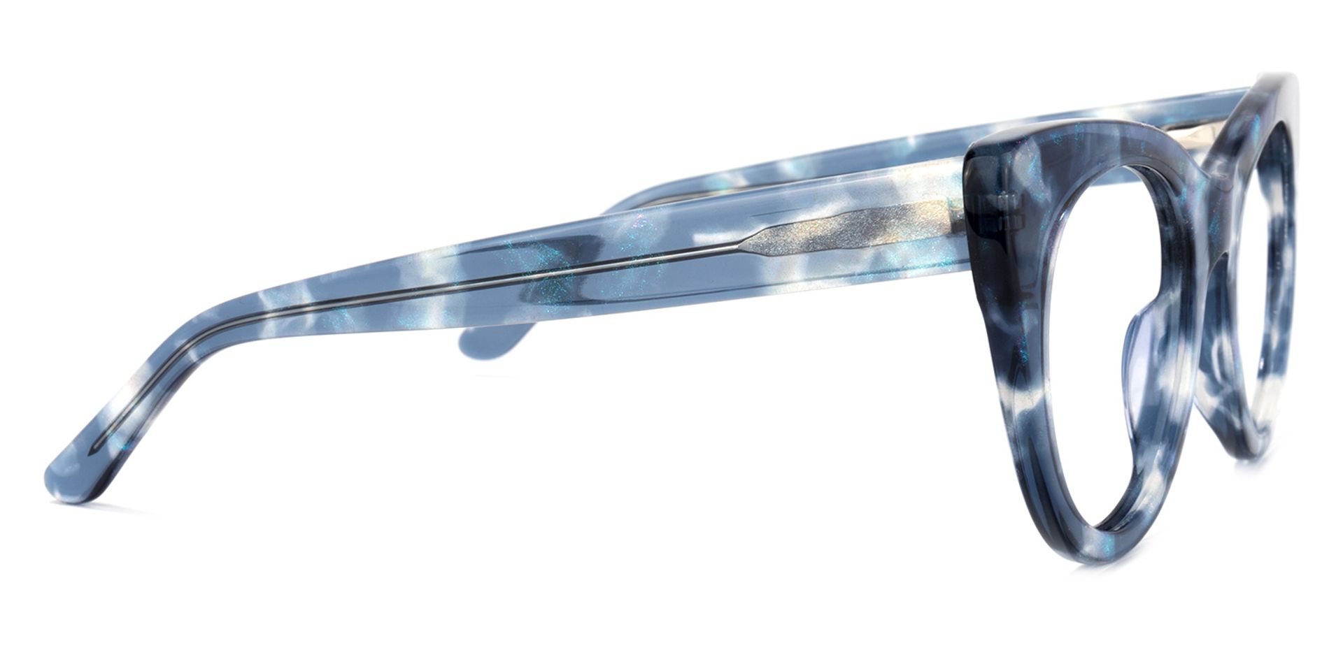 Starry Cateye Blue Frame Glasses | Zeelool Optical3