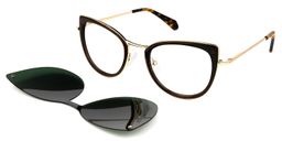 Paulette Clip-on Green Glasses1