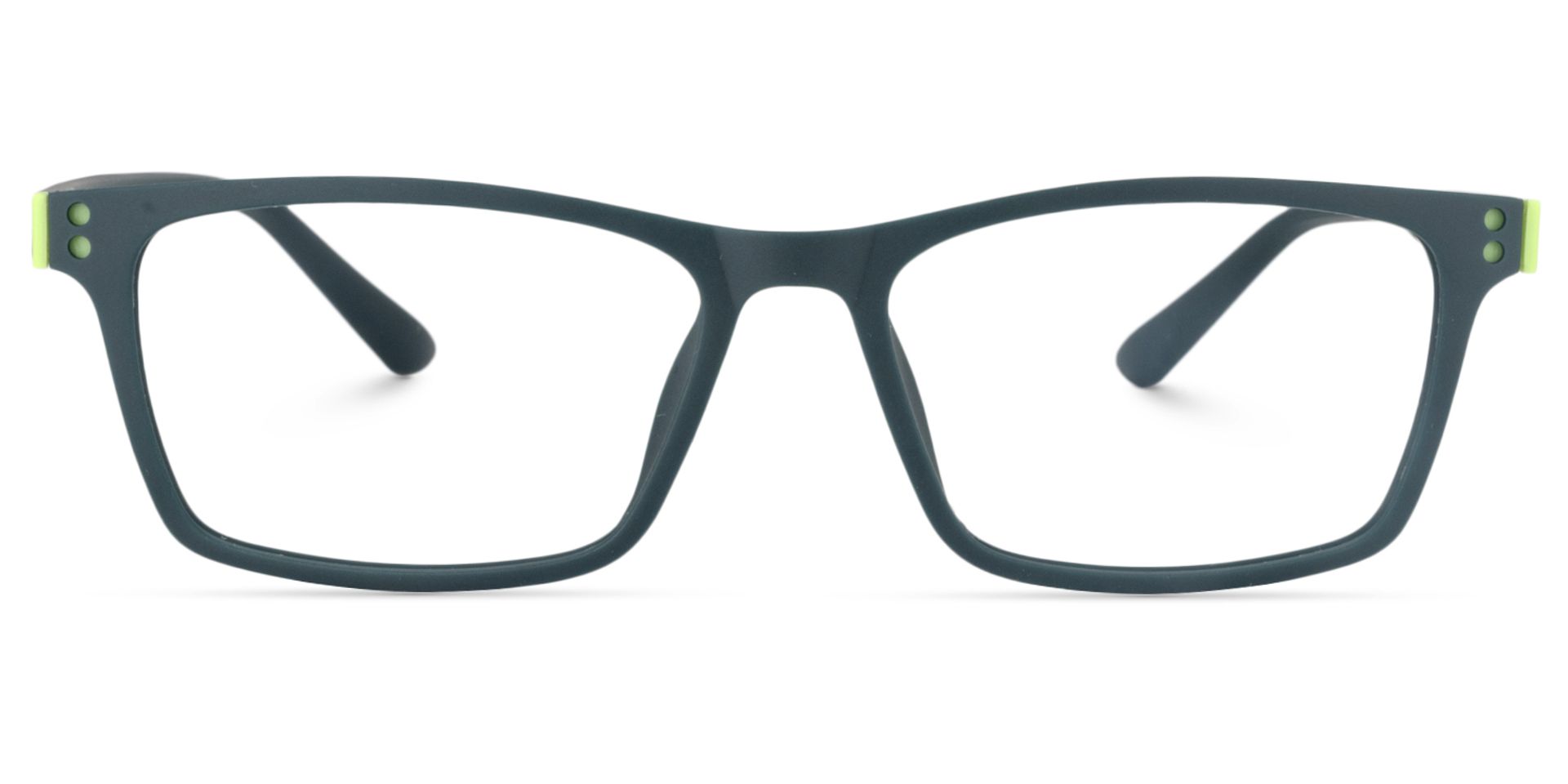 Cheche Rectangle Eyeglasses with Dark Green Frames2