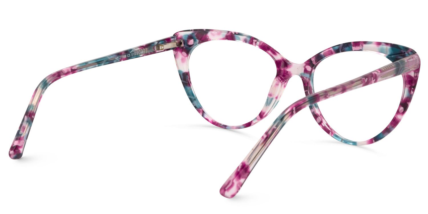 Cat Eye Purple Pattern Glasses | ZEELOOL Canada5