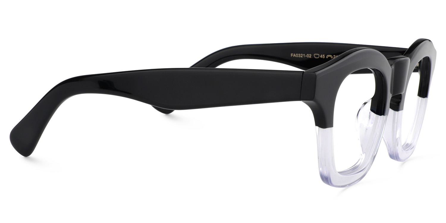 Rita Square Black&Crystal Glasses  | ZEELOOL Canada4