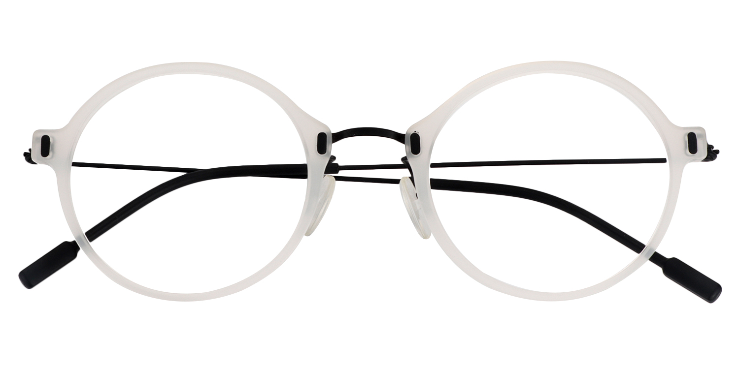 Olga Round White Glasses1