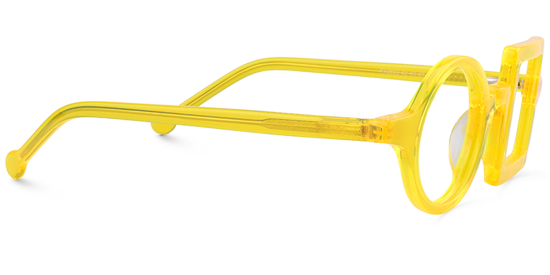 Paola Asymmetric Yellow Glasses | ZEELOOL Canada4