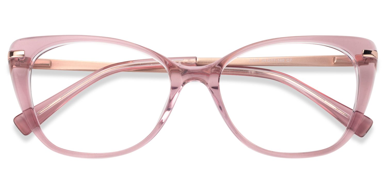 Cat Eye Pink Glasses | ZEELOOL Canada1