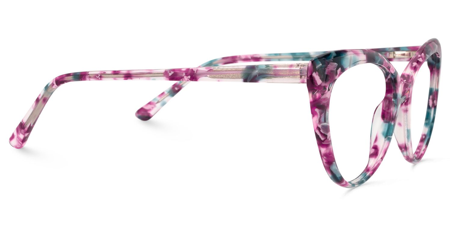 Cat Eye Purple Pattern Glasses | ZEELOOL Canada4