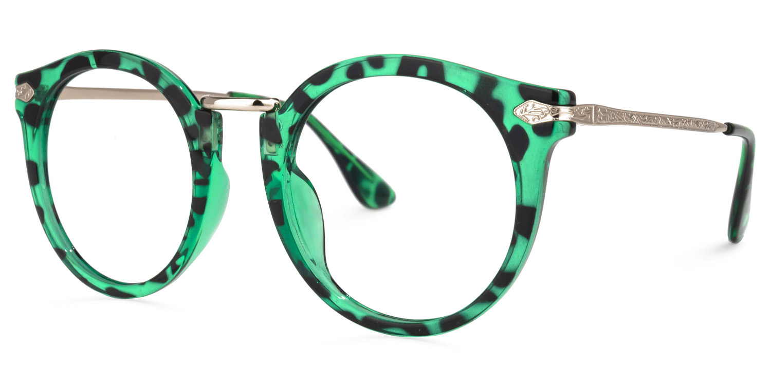 Quentina Round Green Glasses | ZEELOOL Canada1