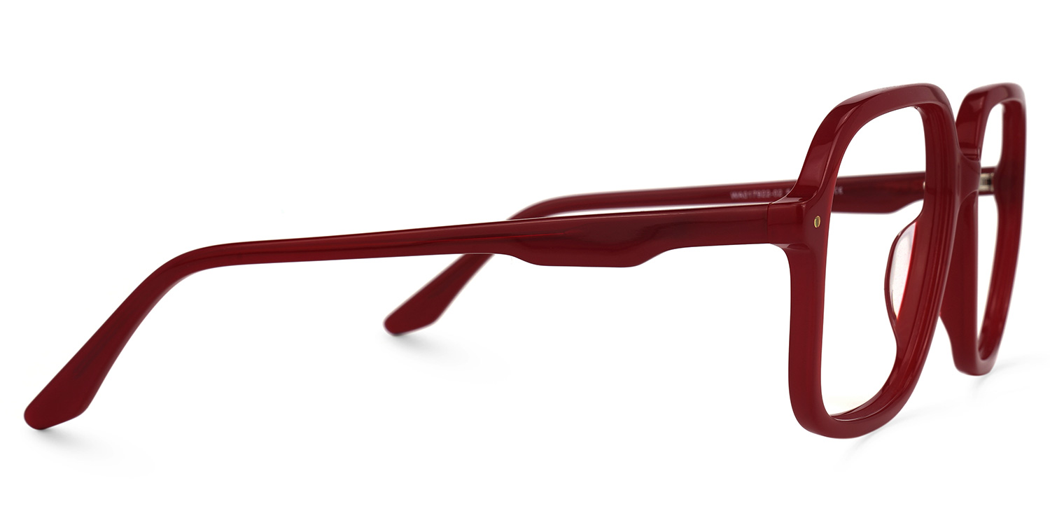 Caroline Square Red Glasses | ZEELOOL Canada2