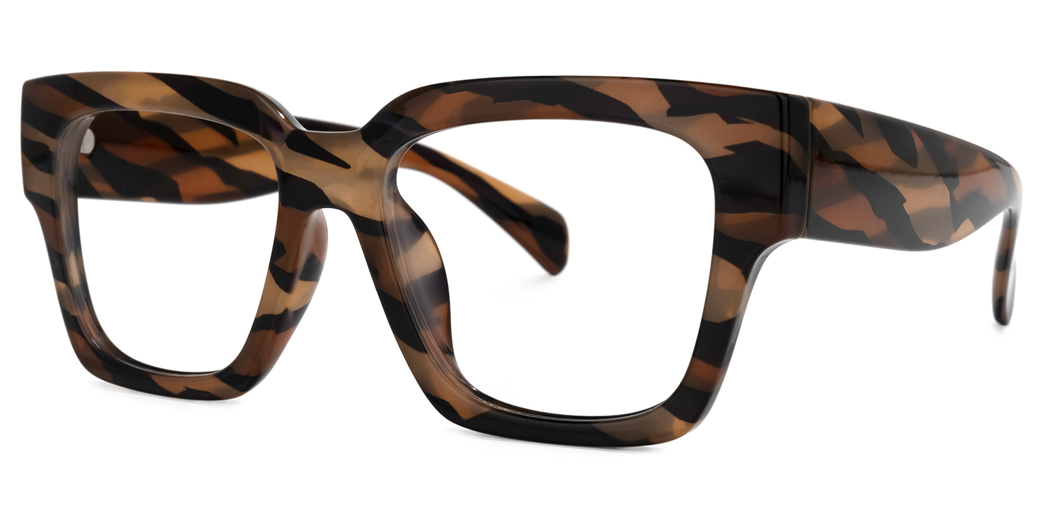 Phoebus Square Brown-Camouflage Glasses | ZEELOOL Canada1