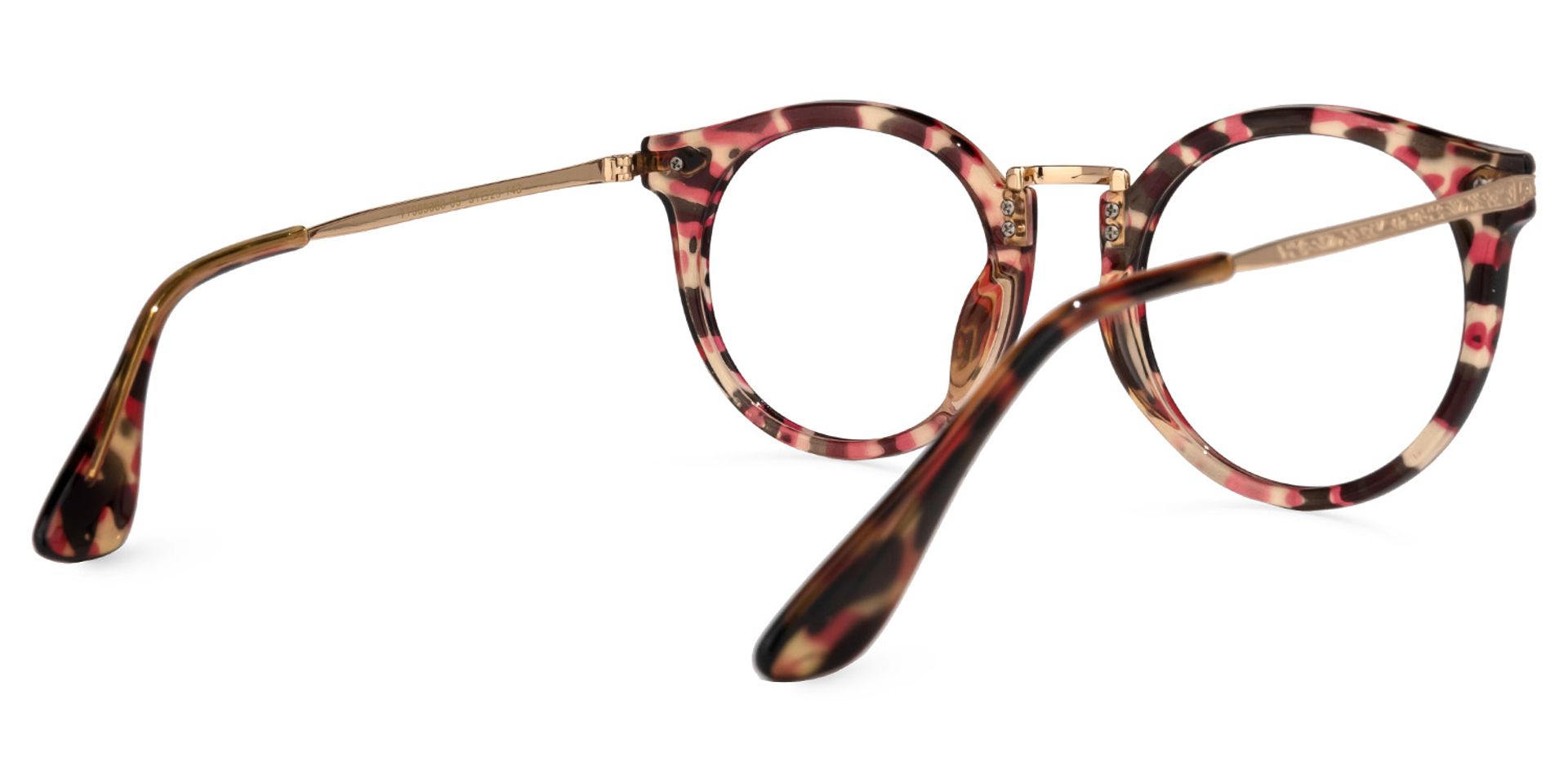 Quentina Round Red-Floral Frame Glasses | ZEELOOL Canada3