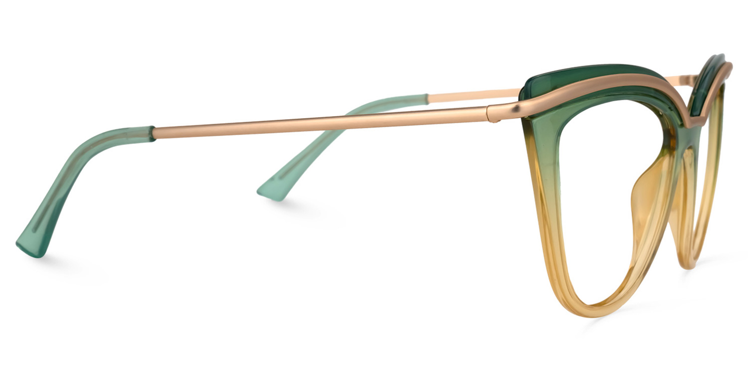 Wasiq Cateye Green Glasses2