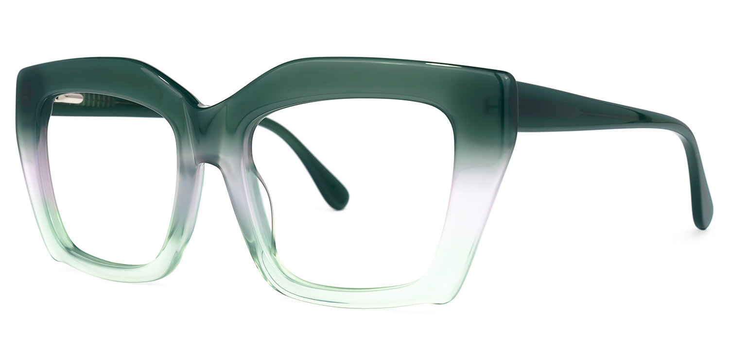 Petra Rectangle Green Glasses | ZEELOOL Canada1