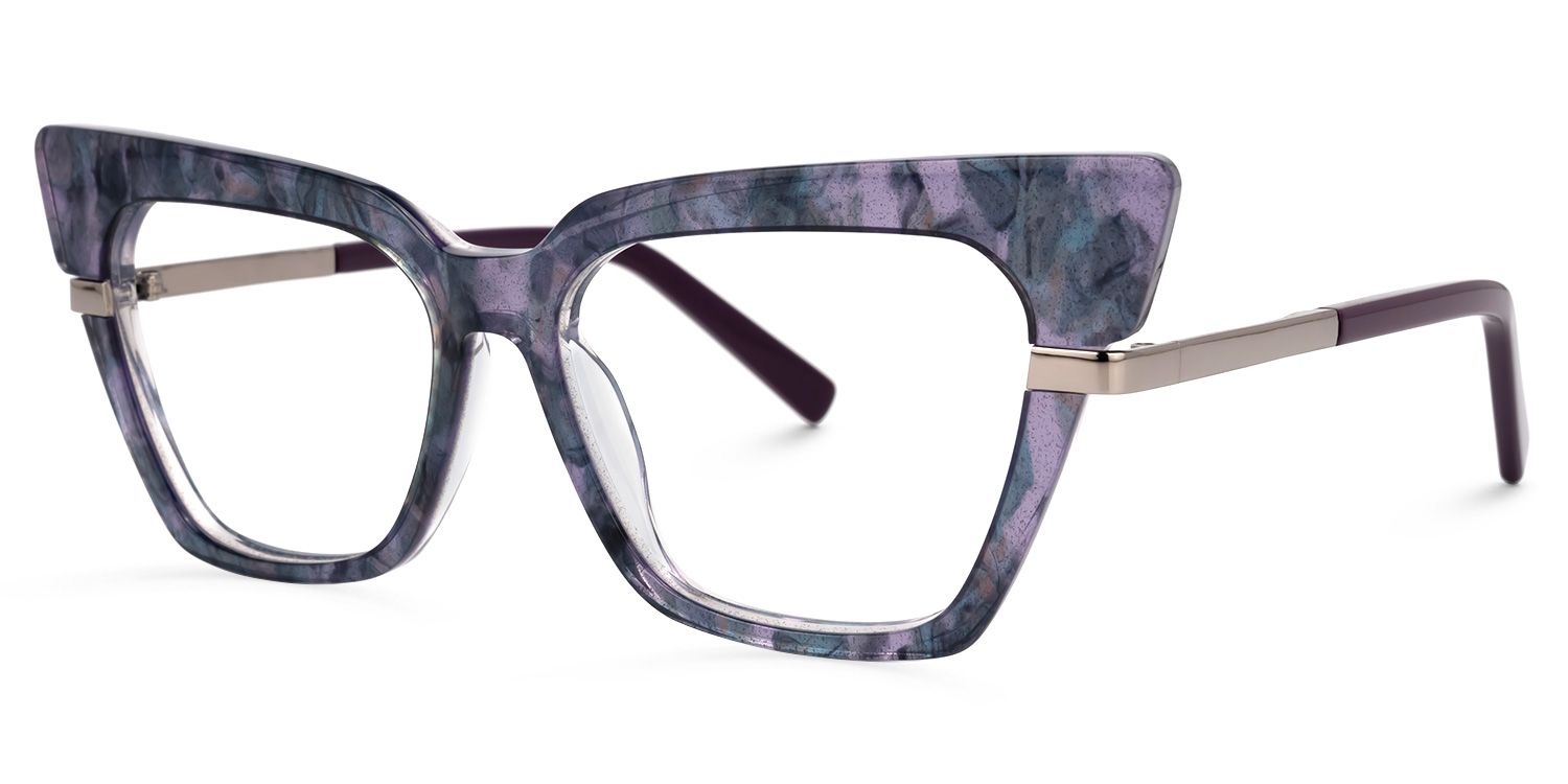 Dotson Cateye Purple-Gray Glasses | ZEELOOL Canada1