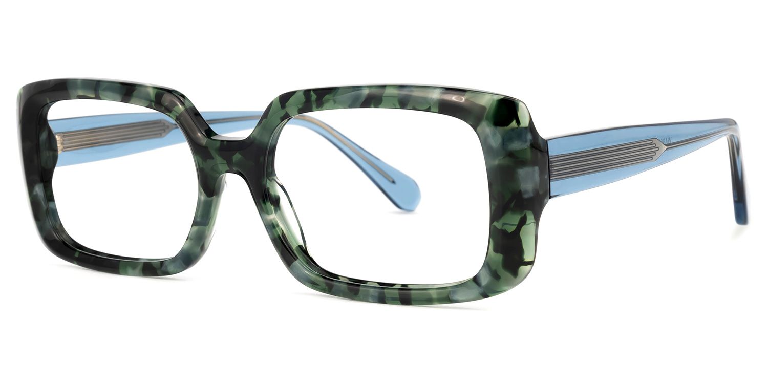 Jammie Rectangle Green-Tortoise Glasses | ZEELOOL Canada1