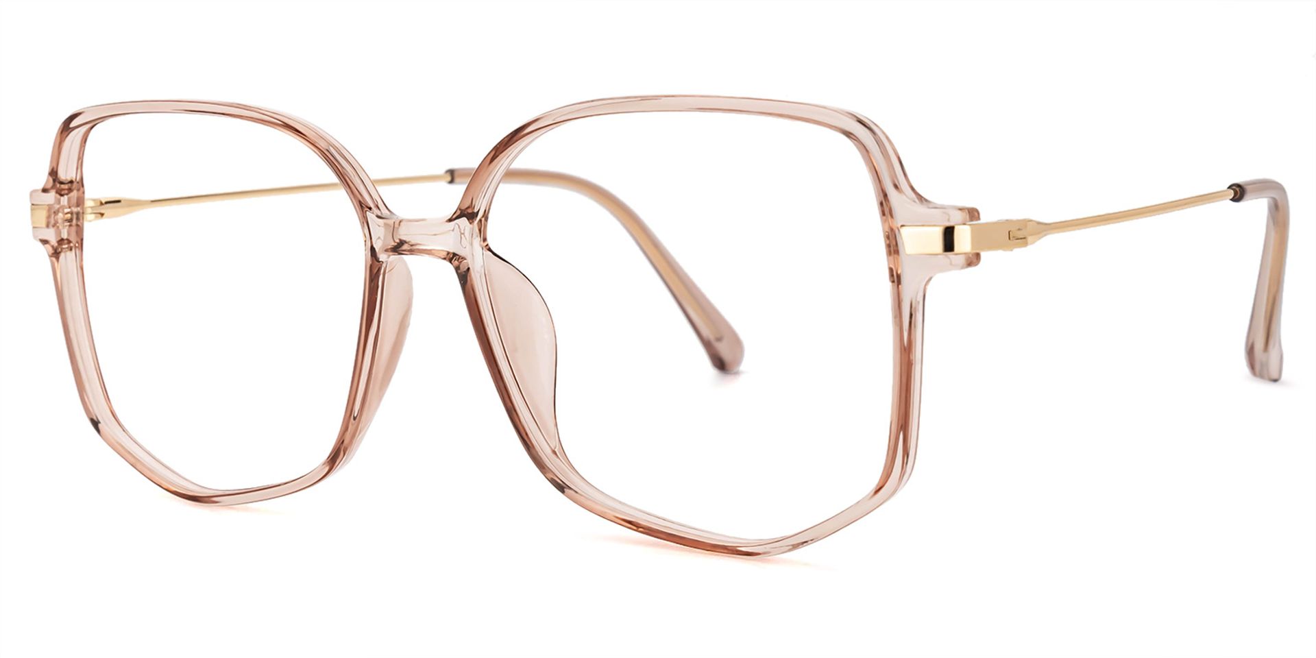 Payton Geometric Beige Frame Glasses | ZEELOOL Canada1
