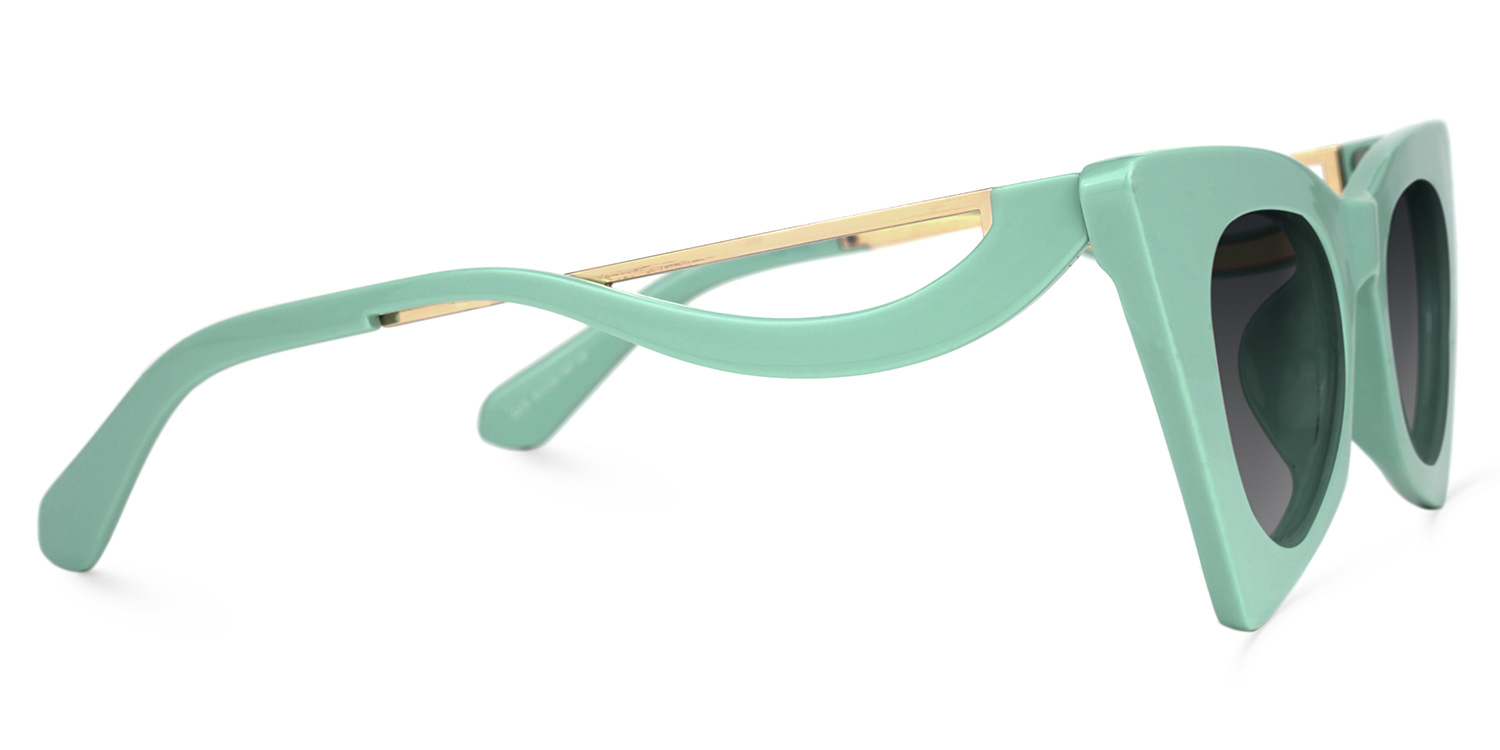 Stepp Geometric Green Sunglasses2