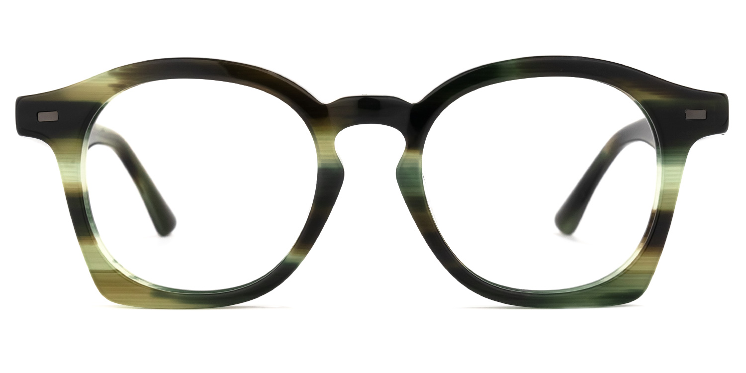 Natilus Round Green-Stripe Glasses | ZEELOOL Canada0