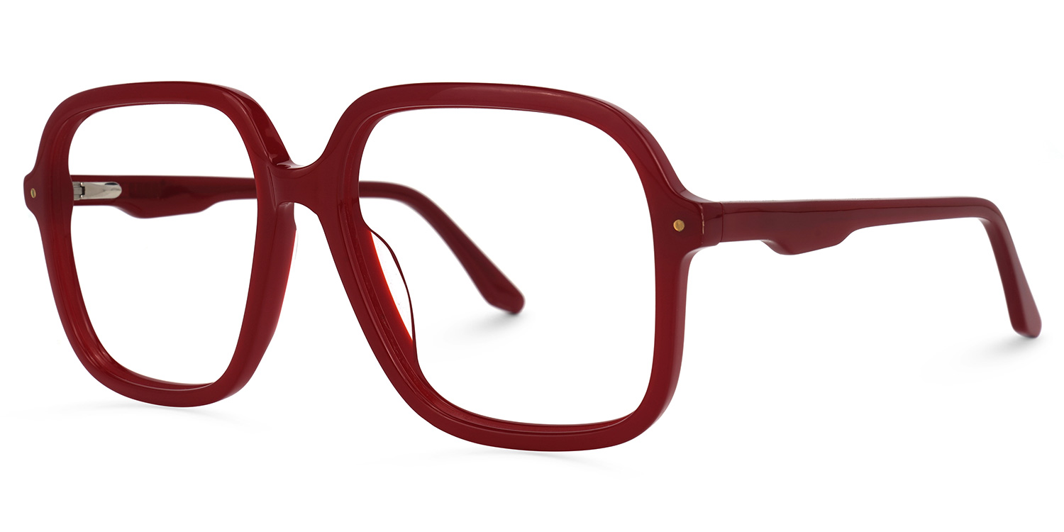 Caroline Square Red Glasses | ZEELOOL Canada1