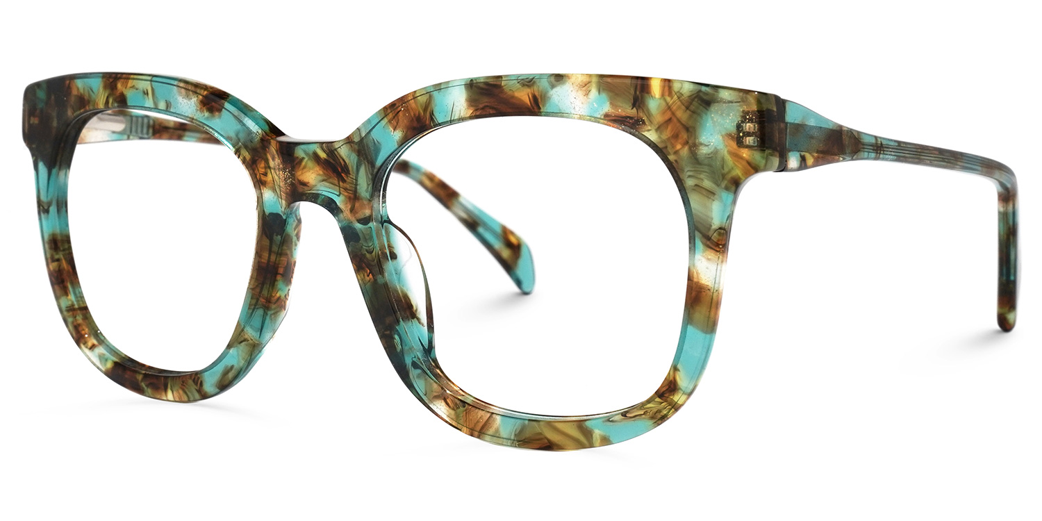 Lynette Square Green-Floral Glasses | ZEELOOL Canada1