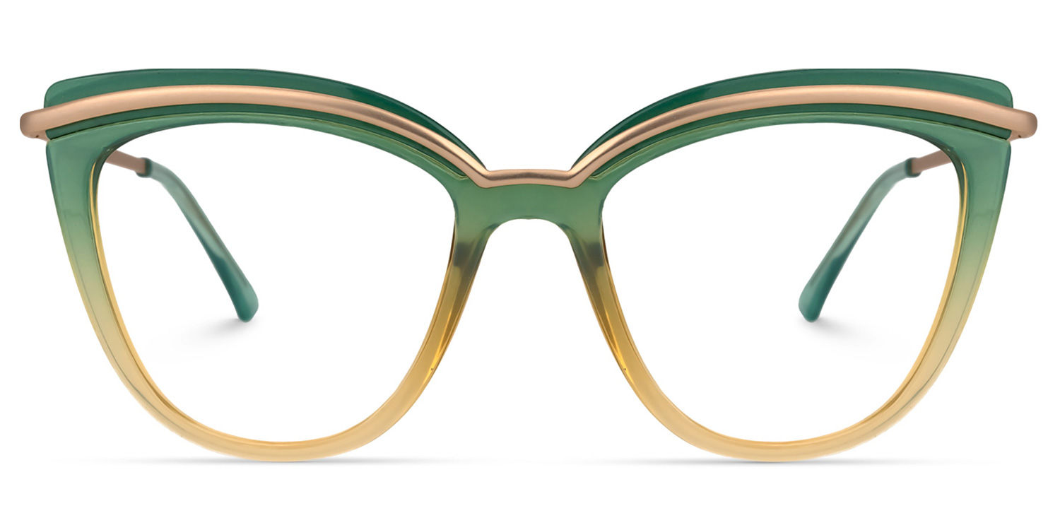 Wasiq Cateye Green Glasses0