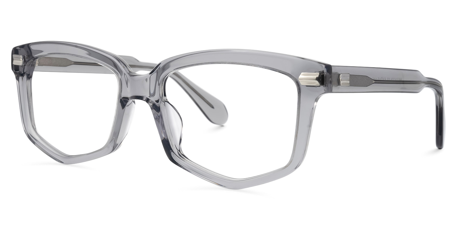 Geri Geometric Gray Glasses | ZEELOOL Canada1