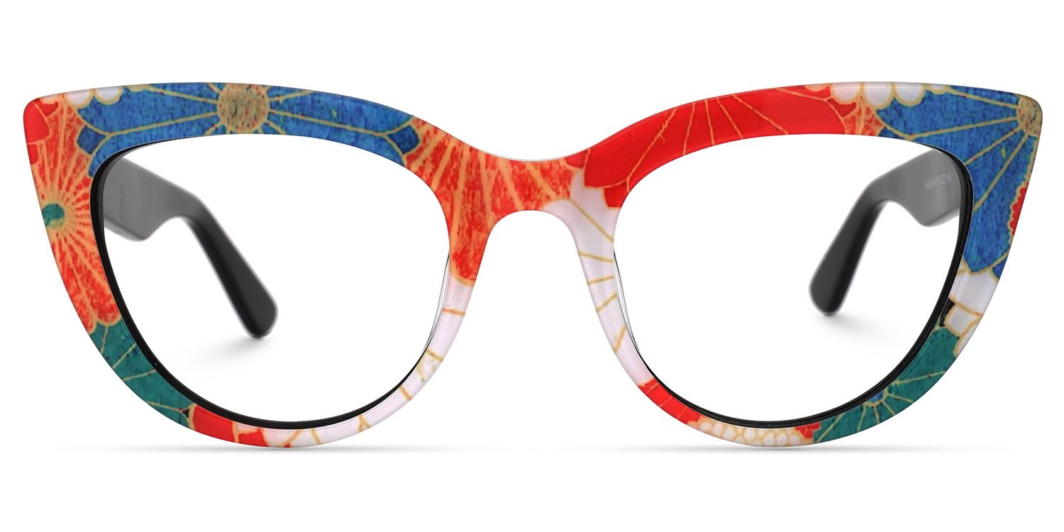 Makie Cateye Blue-Floral Glasses | ZEELOOL Canada0