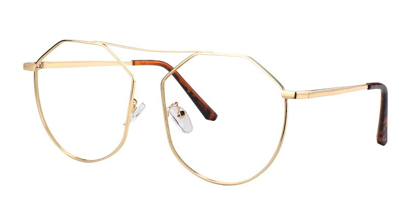 Zoe Geometric Gold Glasses | ZEELOOL Canada3