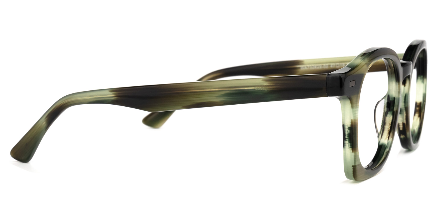 Natilus Round Green-Stripe Glasses | ZEELOOL Canada2