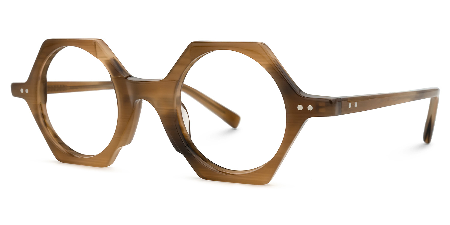 Natalia Geometric Brown Glasses1