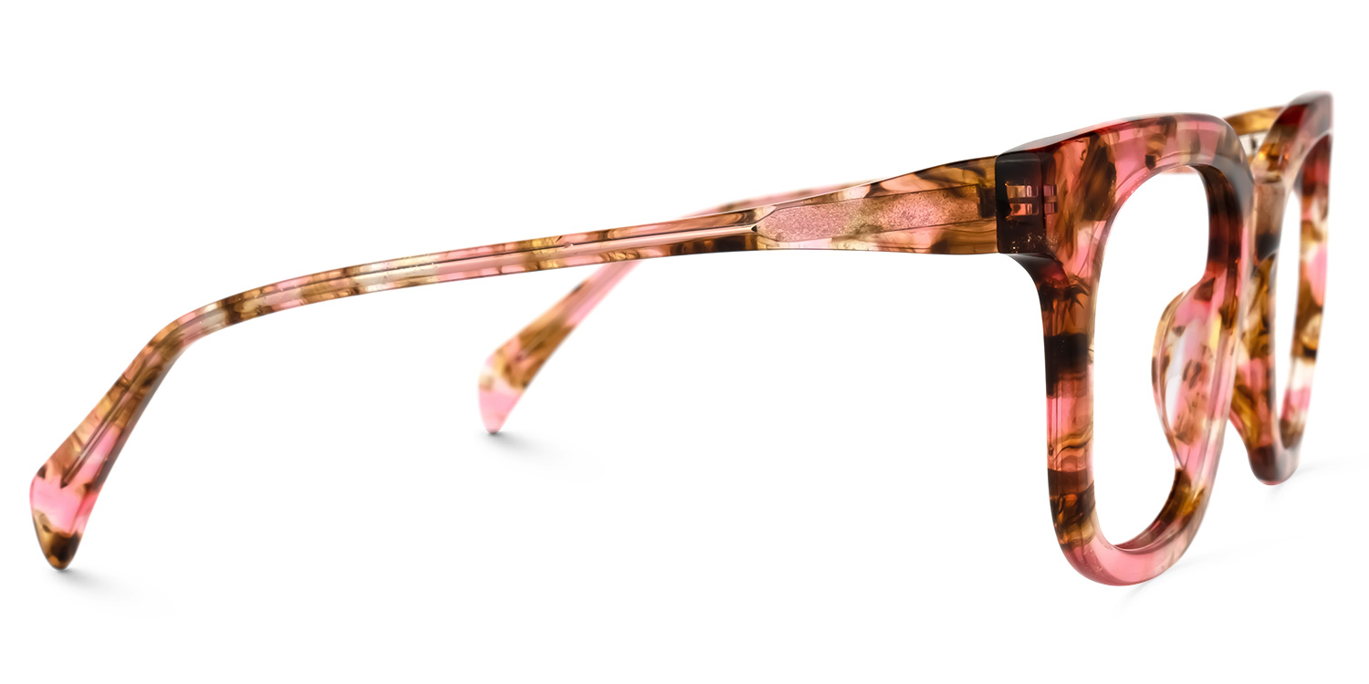 Lynette Square Red-Floral Glasses | ZEELOOL Canada2