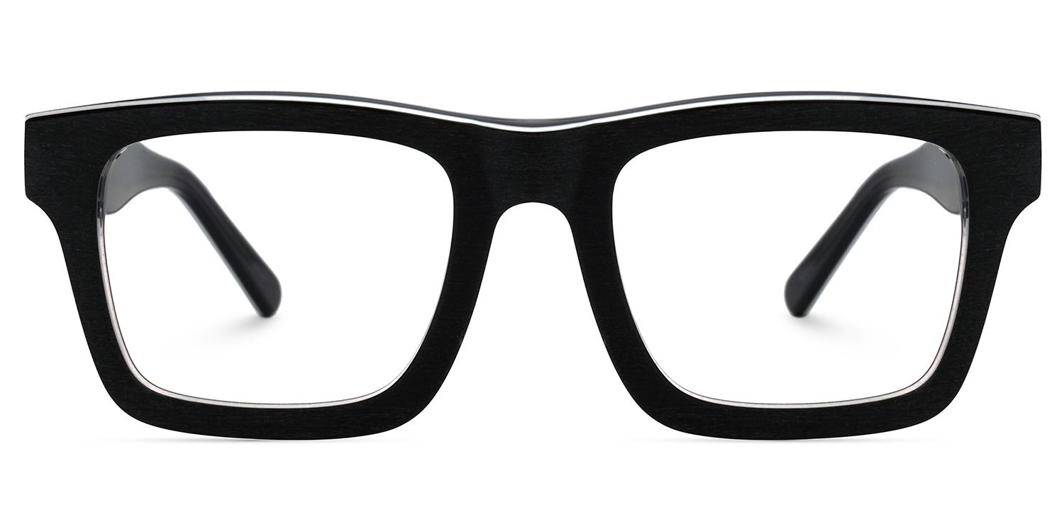 Riley Rectangle Black Frosted Frame Glasses | ZEELOOL Canada2
