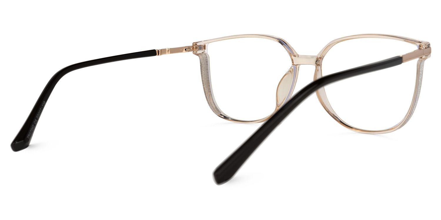 Annalisa Square Beige Thin Frame Glasses | Zeelool3