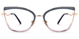 Benika Cateye Blue-Purple Glasses0