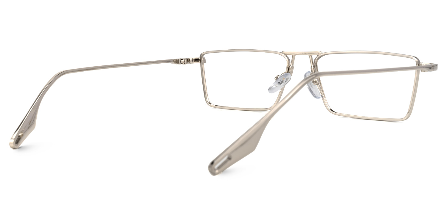 Mallet Rectangle Silver Glasses | ZEELOOL Canada3